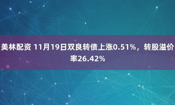 美林配资 11月19日双良转债上涨0.51%，转股溢价率26.42%